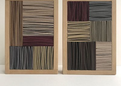 Julia Gardiner, Colour Block Diptych No.1, two units 155 x 105 x 40mm each. 2020 Private Collection