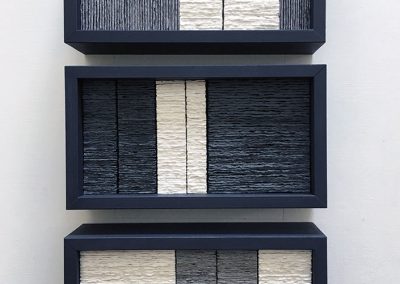 Julia Gardiner, Deckles (7 – 9), each unit 270 x 145 x 75 mm, 2017, Private Collection