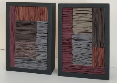 Julia Gardiner, Colour Block Diptych No.3, two units 155 x 105 x 40mm each. 2020