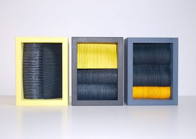 Julia Gardiner, Yellow Grays, 3 units each 170 x 125 x 75 mm, 2012, Private Collection
